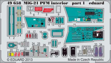 Eduard 49658 MiG-21PFM interior