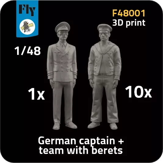 Fly F48001 1x Captain & 10x Sailors w/ berets 1/48
