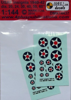 4+ Publications DMK-14437 1/144 Decals USAF insignia 1940-42 (2 sets)