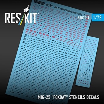 Reskit B72003 Decals Stencils MiG-25 'Foxbat' 1/72
