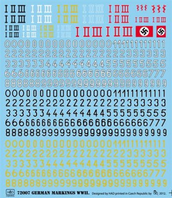 HAD J72007 Decal German turret numbers Part I. 1/72