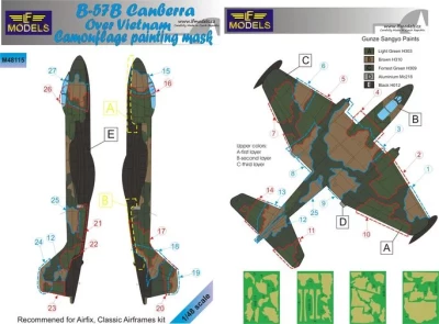 Lf Model M48115 Mask B-57B Canberra over Vietnam Camouflage 1/48