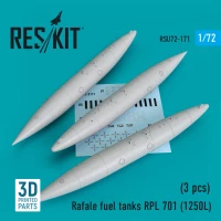 Reskit RSU72-171 Rafale fuel tanks RPL 701 (1250L) (3 pcs.) 1/72