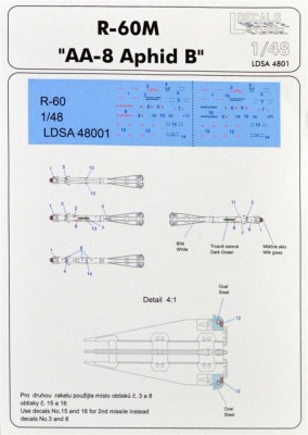 Ldecals Studio LDS-A4801 1/48 Missiles R-60 &amp; stencils (2 pcs.)