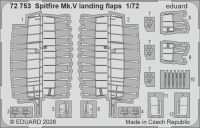 Eduard 72753 SET Spitfire Mk.V landing flaps (EDU) 1/72