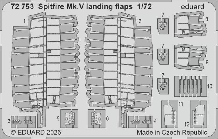 Eduard 72753 SET Spitfire Mk.V landing flaps (EDU) 1/72