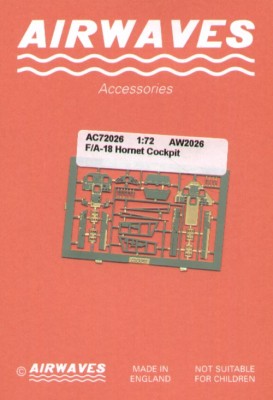 Airwaves (etched) AEC72026 McDonnell-Douglas F/A-18 Hornet Cockpit Set 1/72