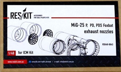 Reskit RSU48-0043 MiG-25 P, PD, PDS exhhaust nozzles (ICM) 1/48