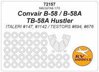 KV Models 72157 Convair B-58 / B-58A / TB-58A Hustler (ITALERI #147, #1142 / TESTORS #694, #676) + маски на диски и колеса ITALERI / Testors US 1/72