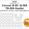 KV Models 72157 Convair B-58 / B-58A / TB-58A Hustler (ITALERI #147, #1142 / TESTORS #694, #676) + маски на диски и колеса ITALERI / Testors US 1/72