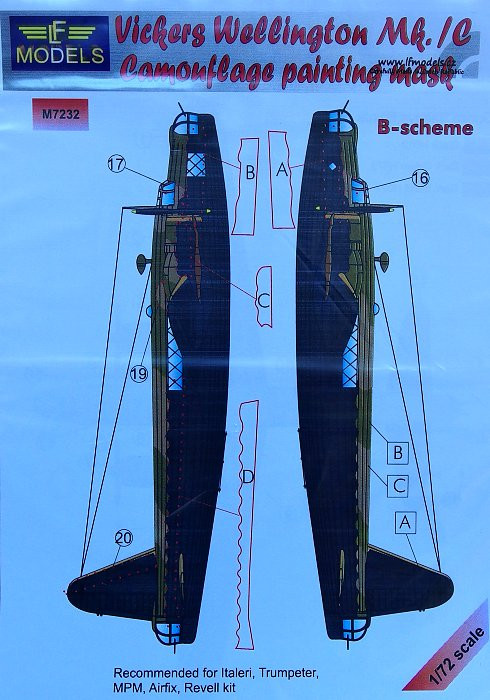 LF Model M7232 Mask V.Wellington Mk.IC (ITAL/TRUMP) B-scheme 1/72