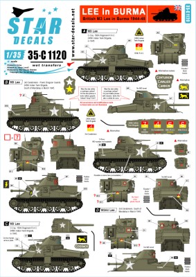 Star Decals 35-C1120 Lee in Burma. British M3 Lee in Burma 1944-45 1/35