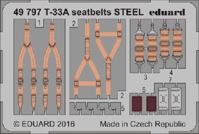 Eduard 49797 T-33A seatbelts STEEL 1:48