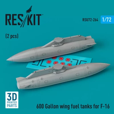 Reskit RSU72264 600 Gal. wing fuel tanks F-16 (2 pcs.) 1/72