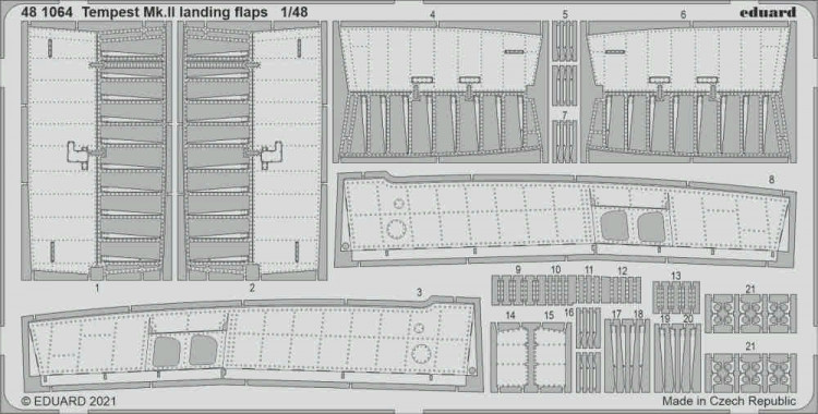 Eduard 481064 SET Tempest Mk.II landing flaps (EDU/SP.H.) 1/48