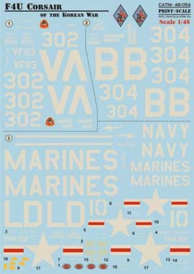 Print Scale 48-054 F4U Corsaur Of The Korean War 1/48