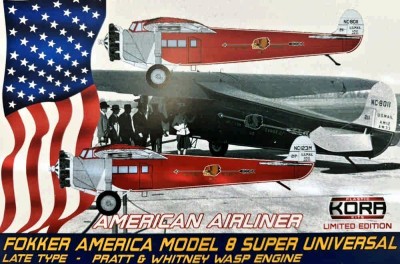 Kora Model PK72191 Fokker America Model 8 Super Universal Late 1/72