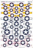 Print Scale 0003-48 Опознавательные знаки ВВС США 1940-1942 Ч.2 Сухая декаль 1/48