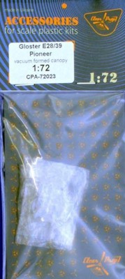 Clear Prop CPA72023 Gloster E28/39 Pioneer - vacu canopy 1/72