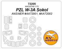 KV Models 72205 PZL W-3A Sokol (ANSWER #AA72001, #AA72002) + маски на диски и колеса ANSWER EU 1/72