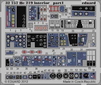 Eduard 32757 1/32 Цветное Фототравление для He 219 interior S.A.