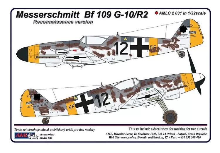 AML AMLC32031 Decals Messerschmitt Bf 109 G-10/R2 Aufklarer 1/32