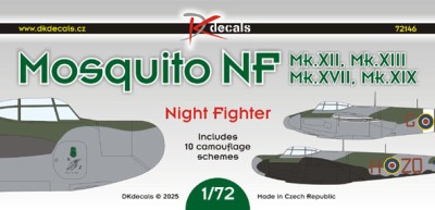 Dk Decals 72146 Mosquito NF Mk.XII-XIX (10x camo) 1/72