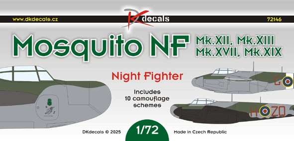 Dk Decals 72146 Mosquito NF Mk.XII-XIX (10x camo) 1/72