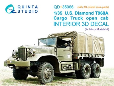 Quinta studio QD+35066 U.S. Diamond T 968A Cargo truck (open cab)(Mirror Models) (с 3D-печатными деталями) 1/35