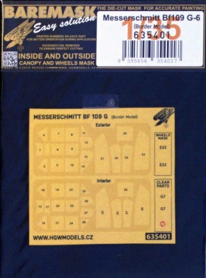 HGW 635401 Mask Messerschmitt Bf 109G-6 (BORDER M.) 1/35