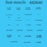 Aims AIMS48D040 USAF seat stencils - use lower pack stencils only on bombers 1/48