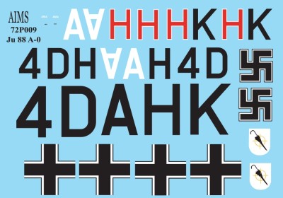 Aims AIMS72P009 Junkers Ju-88A-0 (designed to be used with Revell Ju-88A-1 kits) 1/72