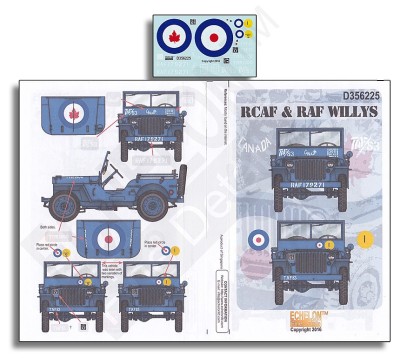 Echelon FD D356225 RCAF &amp; RAF Willys Jeep 1/35