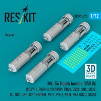 Reskit 72573 Mk-54 Depth bombs (350 lb) (4 pcs.) 1/72