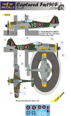 Lf Model C4444 Decals Captured Fw 190F part 2 1/144