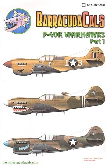 Barracuda Studios BC-32007 Curtiss P-40K Warhawks Pt 1 (3) 246040 White 13 64thFS, 57thFG Lt R.Johnson 'Jay' Tunisia 1943 1/32