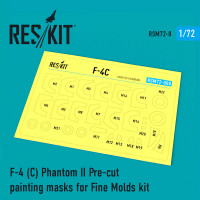 Reskit RSM72-0008 F-4 (C) Phantom II Pre-cut painting masks for Fine Molds kit FineMolds 1/72