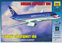 Звезда 7009 Пассажирский авиалайнер Суперджет 100 1/144