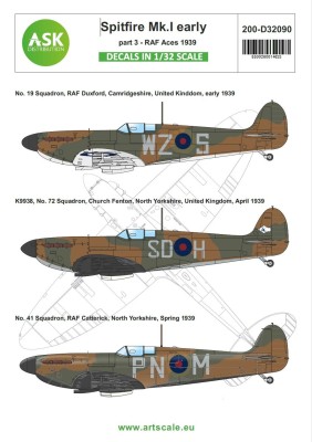 Art Scale 200-D32090 Supermarine Spitfire Mk.I 1/32
