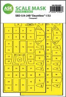 Art Scale 200-M32090 Douglas SBD-5/A-24B Dauntless canopy frame paint mask (inside and outside) 1/32