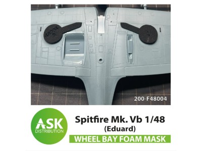 Art Scale 200-F48004 Supermarine Spitfire Mk.I, Mk.II Foam flexible wheel bays mask 1/48