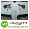 Art Scale 200-F48004 Supermarine Spitfire Mk.I, Mk.II Foam flexible wheel bays mask 1/48