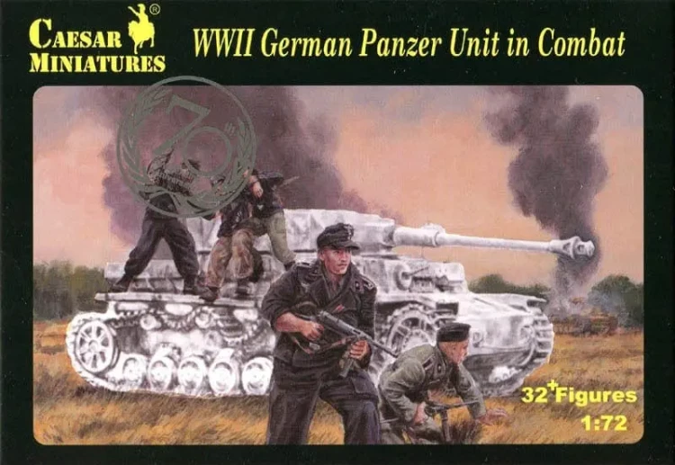 Caesar Miniatures H085 German Panzer Unit in Combat (WWII) x 32 figures (figures only. no background equipment is included) 1/72