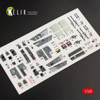 Reskit K48033 F/A-18B 'Hornet' interior 3D decals (KIN) 1/48