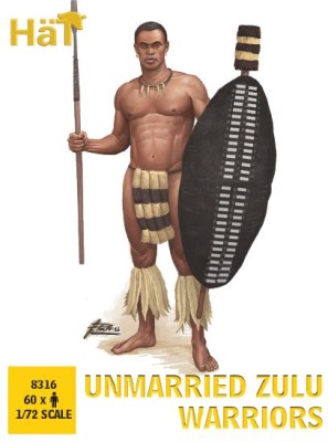 НАТ 8316 Unmarried Zulu warriors (60 figures/box) 1/72