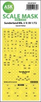 Art Scale 200-M72047 Shorts Sunderland Mk.I, Mk.II, Mk.III wheels and canopy frame paint masks (outside only) 1/72