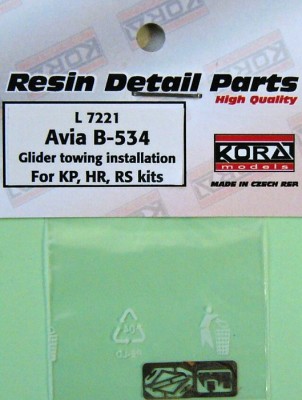 Kora Model L7221 Avia B-534 Glider towing installation PE set 1/72