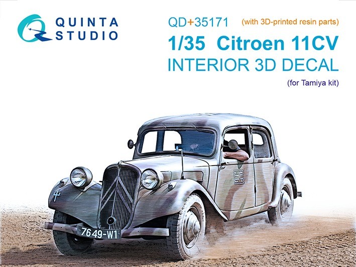Quinta studio QD+35171 Citroen 11CV (Tamiya) (с 3D-печатными деталями) 1/35