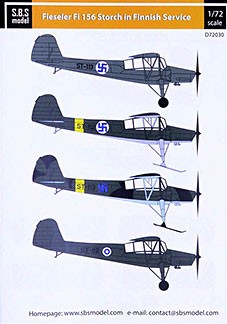 Sbs Model D72030 Декаль Fiesler Fi 156 Storch (Finnish Service) 1/72