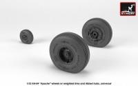 Armory ARAW32312 Boeing/Hughes AH-64A Apache wheels with weighted tires/tyres, spoked hubs 1/32